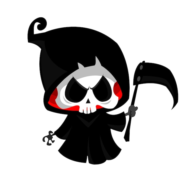 Lindo dibujo animado de la muerte de Halloween ilustración vectorial