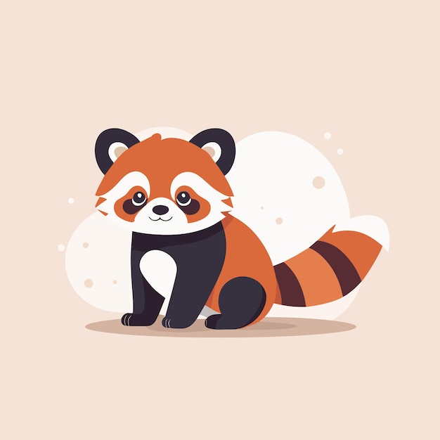 Lindo dibujo animado de panda rojo para niños