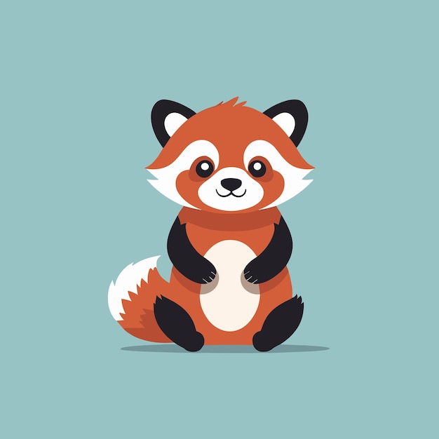 Lindo dibujo animado de panda rojo para niños