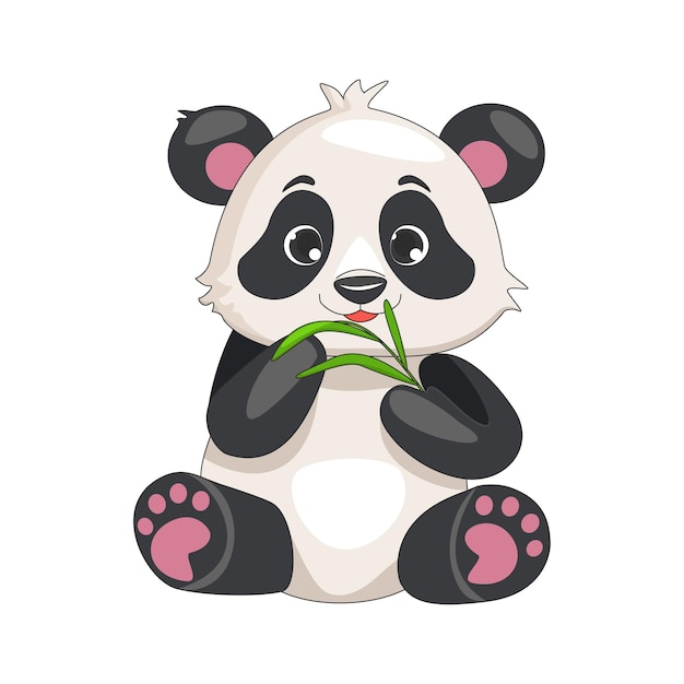 El lindo dibujo animado Panda