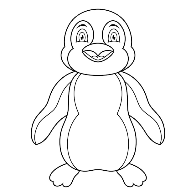 Vector el lindo dibujo animado del pingüino
