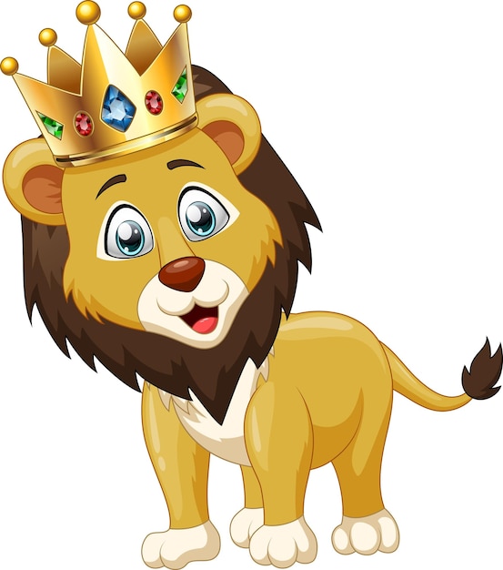 El lindo dibujo animado del rey león Ilustración vectorial