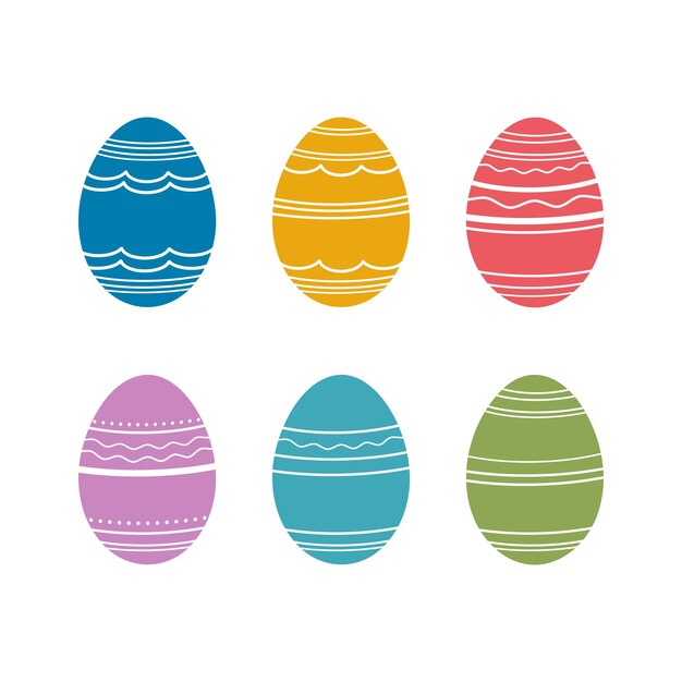 Lindo dibujo animado de vector dibujado a mano Feliz diseño de vacaciones de Pascua decoración colorida juegos de huevos de Pascua clipart