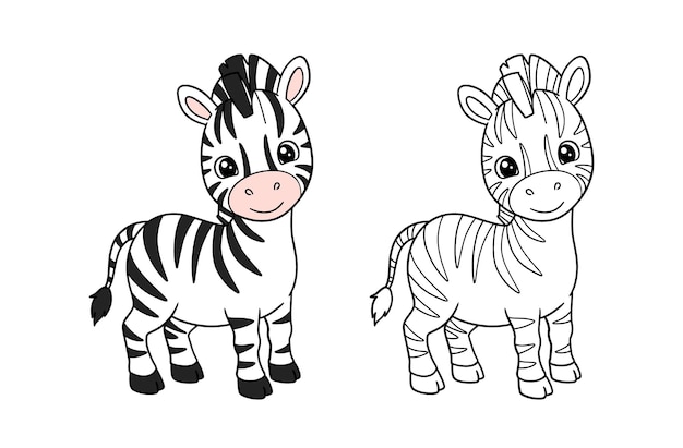 El lindo dibujo animado de Zebra Ilustración