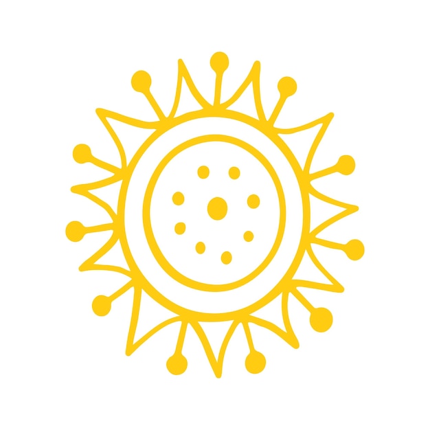 Lindo dibujo de brillo del sol dibujo de dibujo del sol dibujado a mano lindo amanecer naranja garabateo