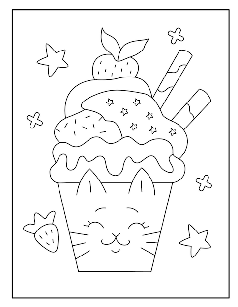 Lindo dibujo de helado para colorear