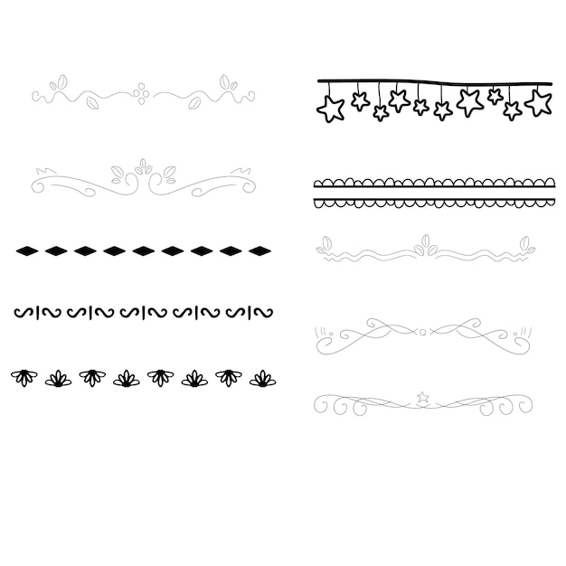 Lindo dibujo a mano gran adorno de flores vintage divisores de texto flechas florece y laurel vector desi