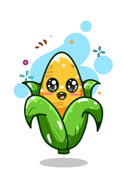 Un Lindo Dibujo A Mano Ilustracion De Maiz Vector Premium