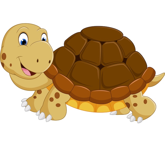 Vector lindo dibujo de tortuga corriendo