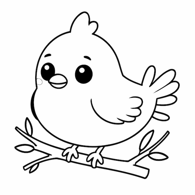 Vector lindo dibujo vectorial de pájaros dibujado a mano para niños pequeños