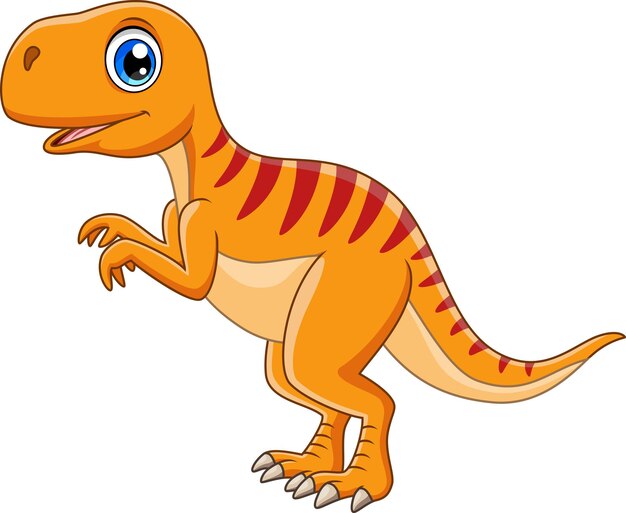 Lindo dibujos animados de animales dinosaurios Tyrannosaurus sobre un fondo blanco