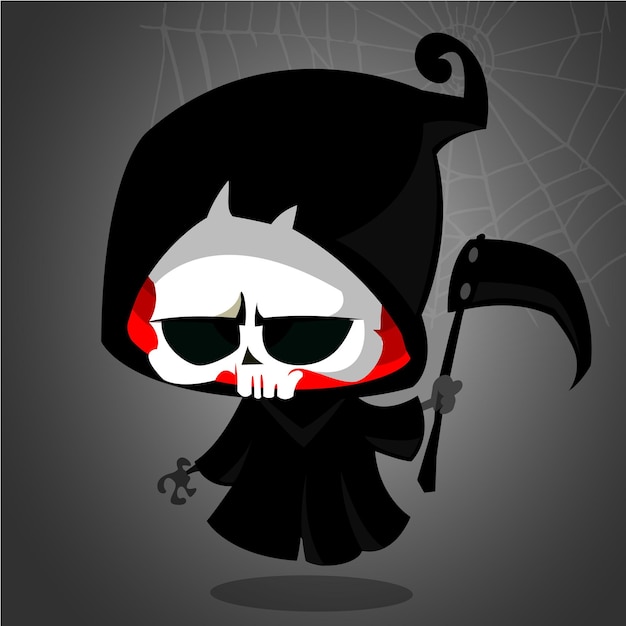 Vector lindo dibujos animados de la muerte con la falda aislada ilustración vectorial