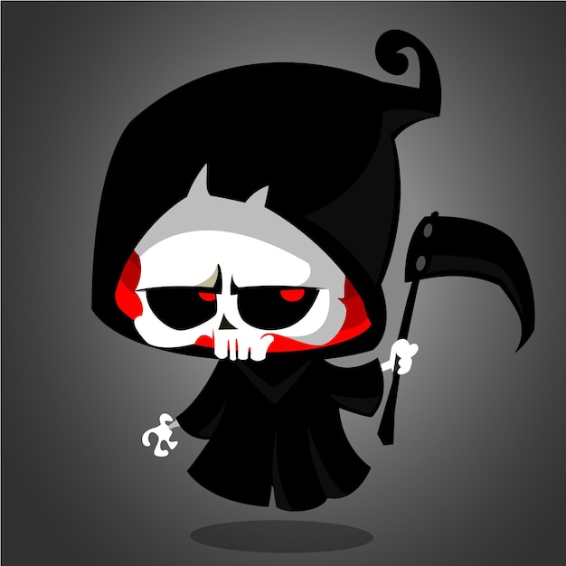 Vector lindo dibujos animados de la muerte con la falda aislada ilustración vectorial