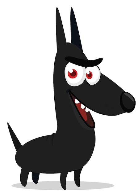 Lindo dibujos animados perro gracioso ilustración vectorial