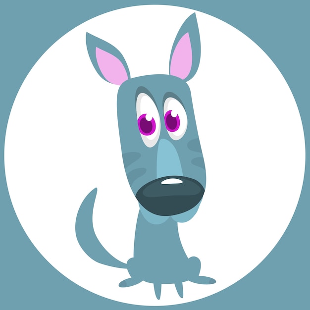 Lindo dibujos animados perro gracioso ilustración vectorial