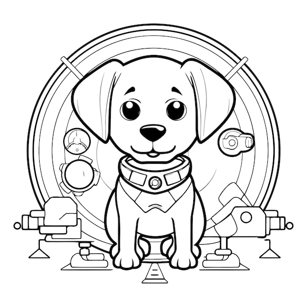 Vector lindo dibujos animados de perros con diseño de cámara vida del zoológico de animales naturaleza personaje infancia y tema adorable ilustración vectorial