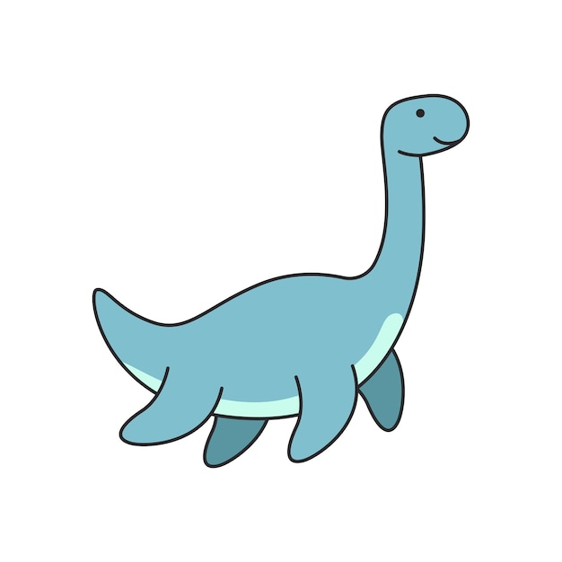 Lindo dinosaurio aislado sobre fondo blanco ilustración vectorial en estilo de dibujos animados