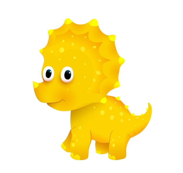 Vector el lindo dinosaurio amarillo sonriente para niños