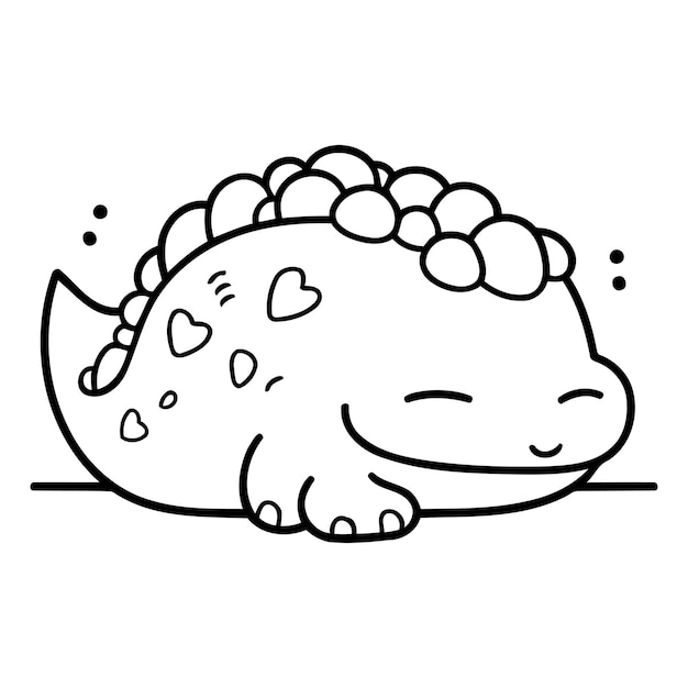 Lindo dinosaurio de dibujos animados Ilustración vectorial aislada en un fondo blanco