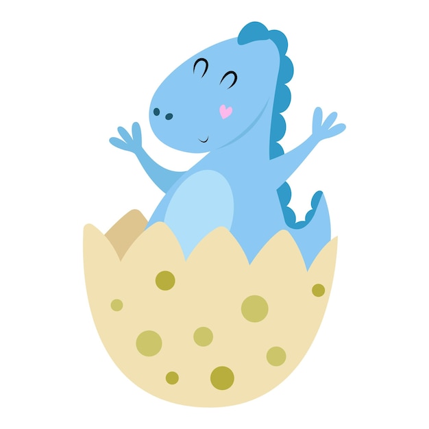 Lindo dinosaurio de dibujos animados, ilustración vectorial