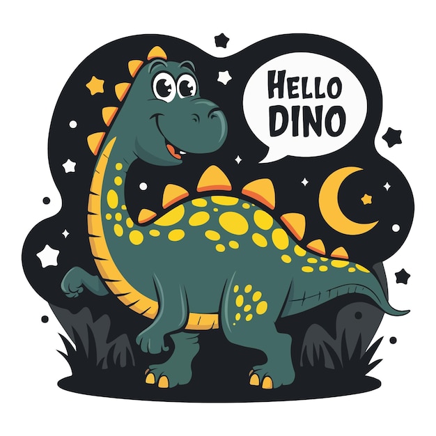 lindo, dinosaurio, mascota, vector
