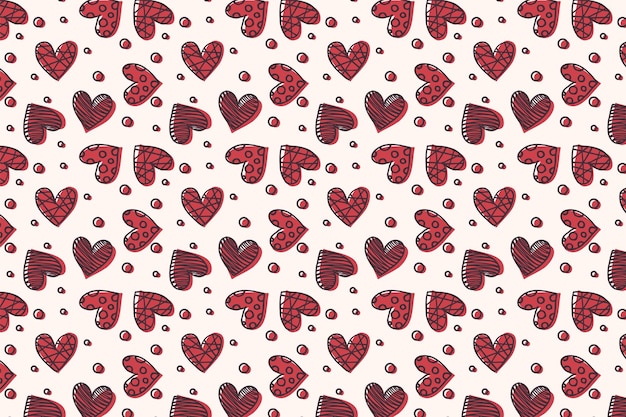 Lindo diseño de banner de patrón de corazones simples para el día de San Valentín