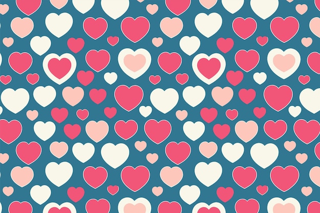 Lindo diseño de banner de patrón de corazones simples para el día de San Valentín