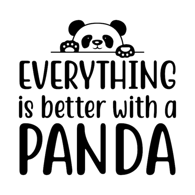 Lindo diseño de camiseta de panda de dibujos animados Lindo animal pequeños pandas y amigos ilustración de fondo
