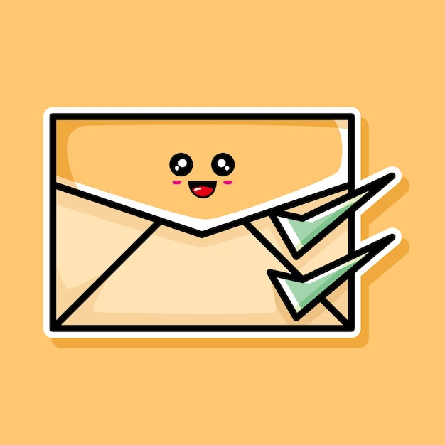 lindo diseño de dibujos animados de correo electrónico entregado