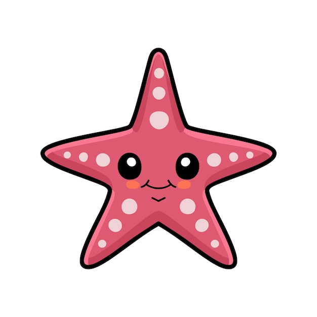 Lindo diseño de dibujos animados de estrellas de mar rosa