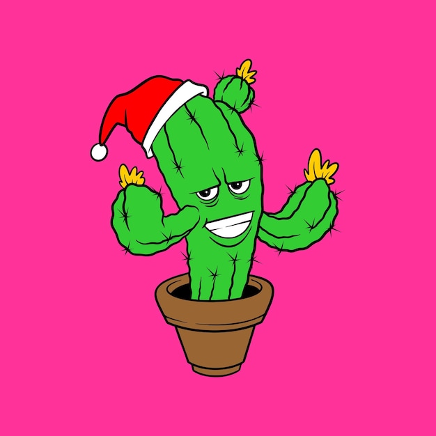 Vector lindo diseño de etiqueta de cactus