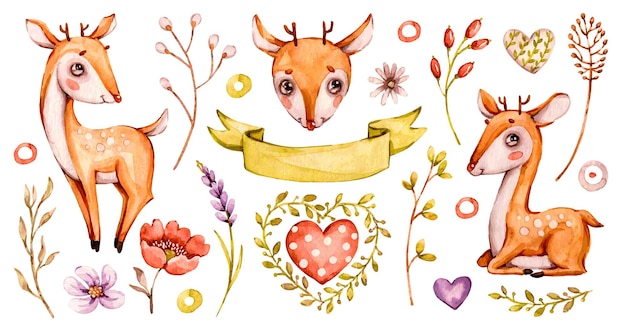 Lindo diseño de ilustración de ciervo bebé