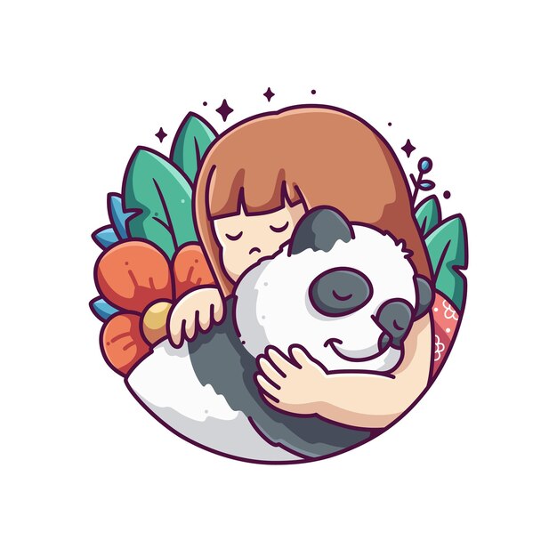 lindo diseño de ilustración de panda