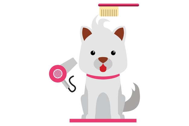 Lindo diseño de ilustración de perro y arte de fondo de pantalla