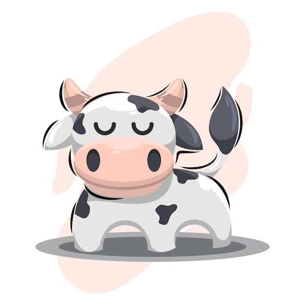 lindo diseño de ilustración de vaca, adecuado para niños.
