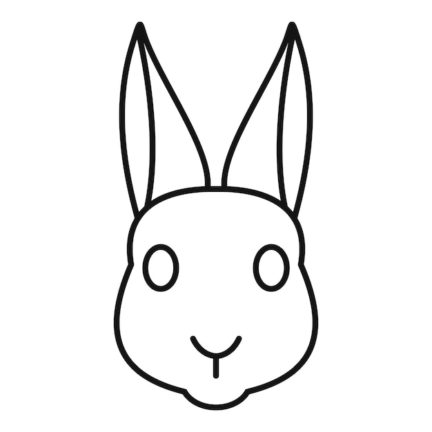 Lindo diseño de logotipo de arte de línea minimalista con cabeza de conejo