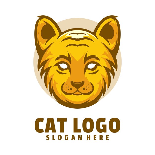 Lindo diseño de logotipo de gato