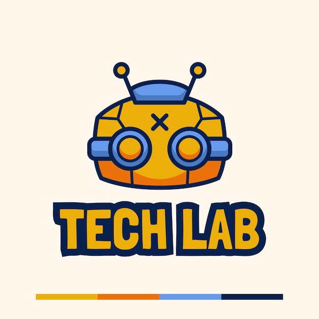 lindo diseño de logotipo de mascota de robot minimalista