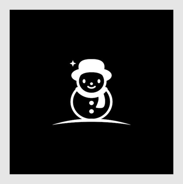 lindo diseño de logotipo de muñeco de nieve