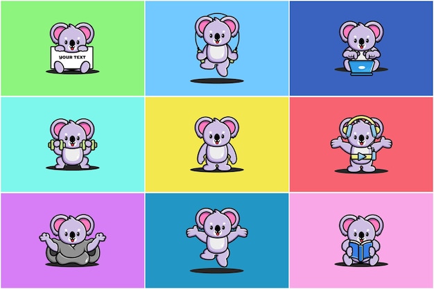 Lindo diseño de mascota de personaje koala