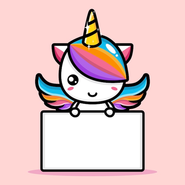 Lindo diseño de mascota unicornio