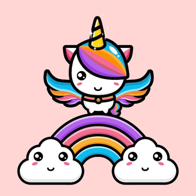 Lindo diseño de mascota unicornio