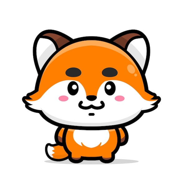 Lindo diseño de mascota de zorro