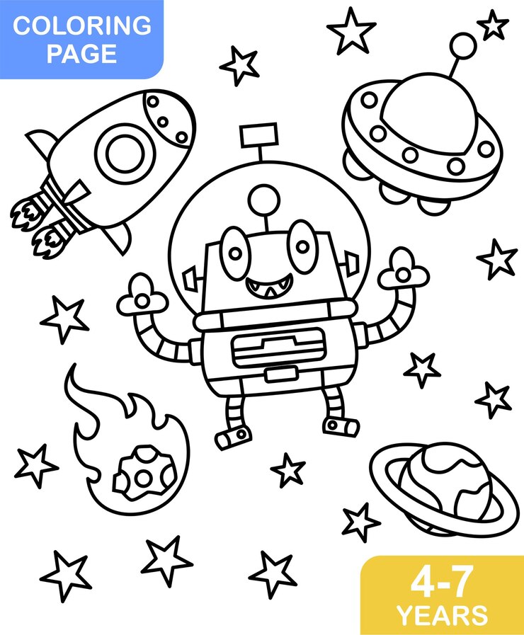 Vector lindo diseño de página para colorear para niños