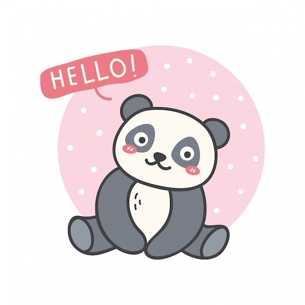 Lindo diseño con panda kawaii.