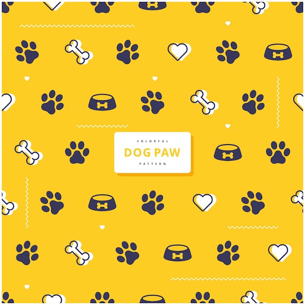 lindo diseño de patrón de pata de perro