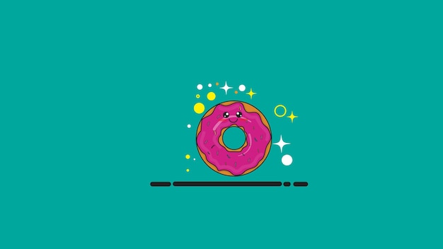 Lindo diseño de personaje de donut personaje de donut