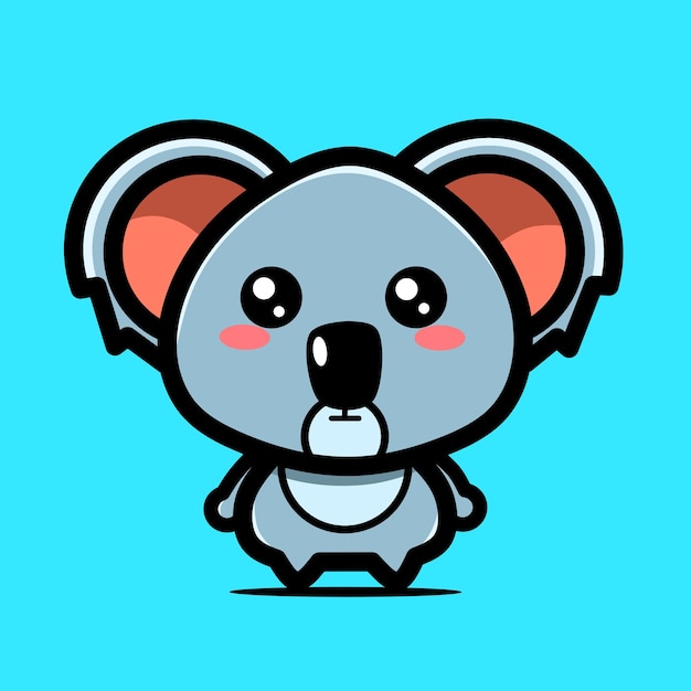 Vector lindo diseño de personaje de koala kawaii