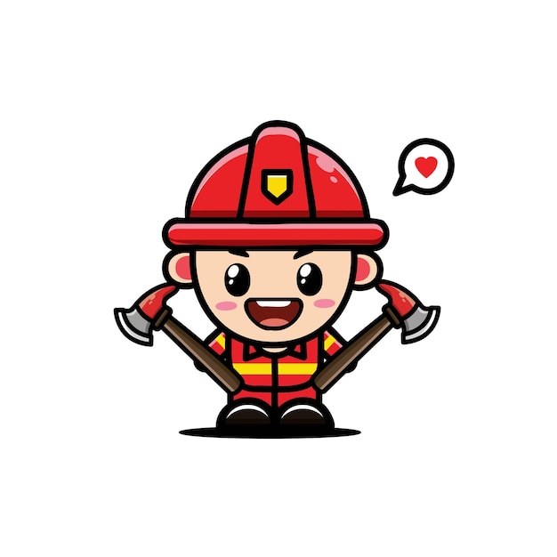 lindo diseño de personajes de bombero