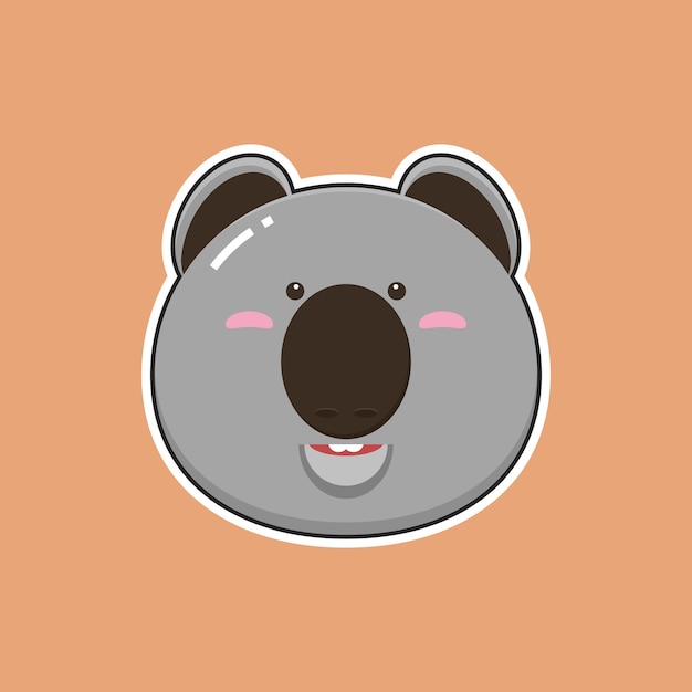 Vector lindo diseño plano de cabeza de koala